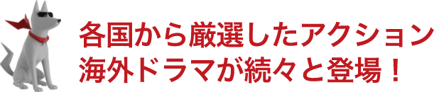 各国から厳選したアクション海外ドラマが続々と登場！